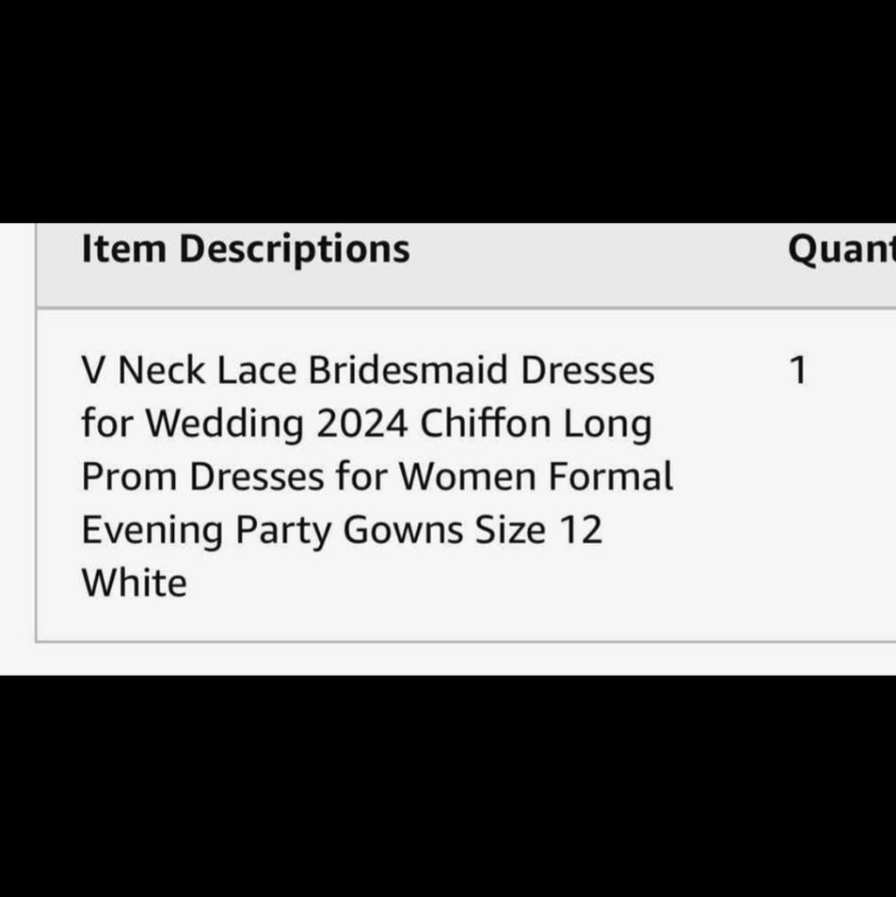 2024 Chiffon Long Elegant V-neck White Lace Gown With Tie Back - Picture 7 of 7